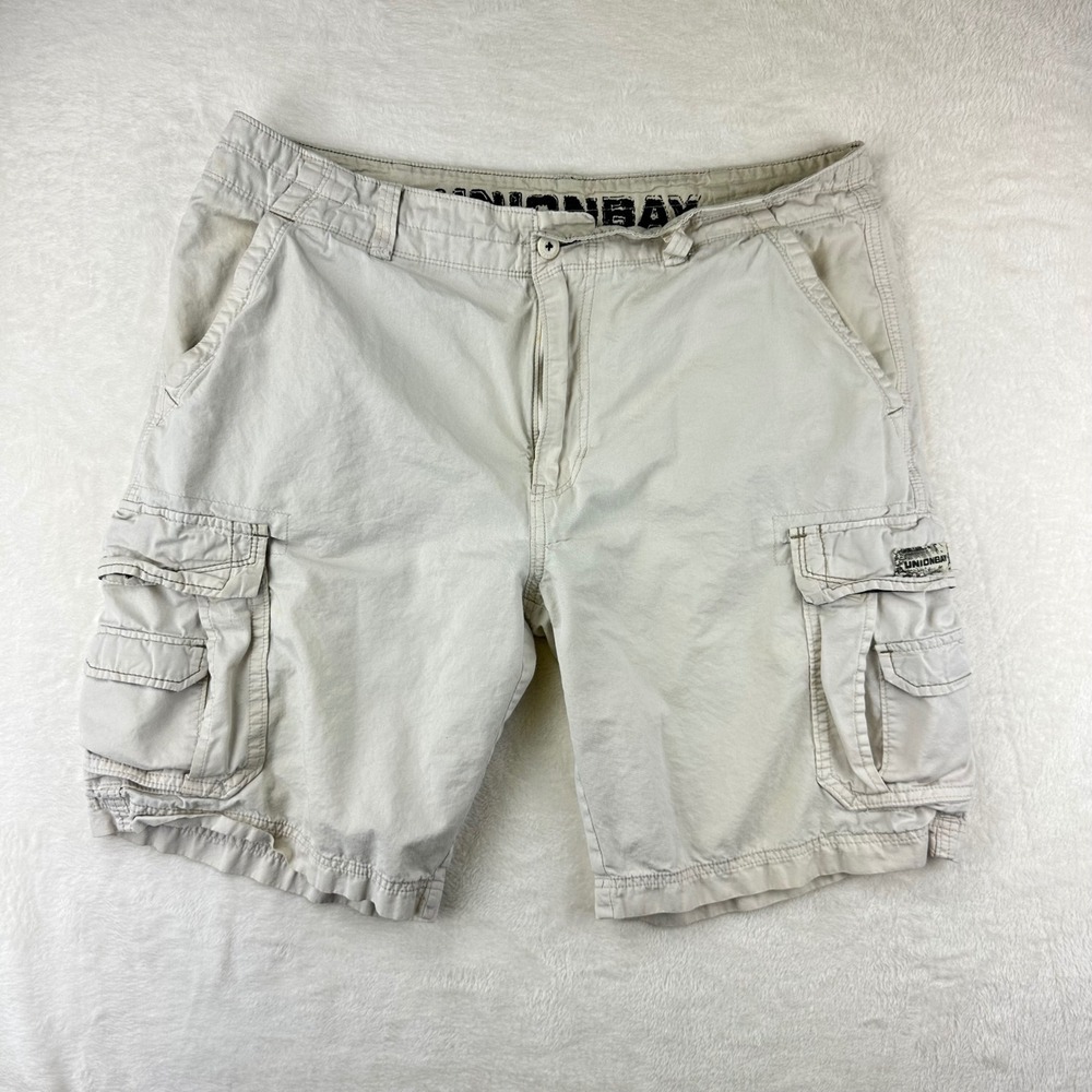 Unionbay Cargo Shorts Mens 38 Tan Khaki Utility Gorpcore Cotton VTG 2000s